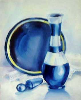 study in Blue 2 - oil painting on oil paper