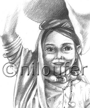At work - pencil drawing on paper